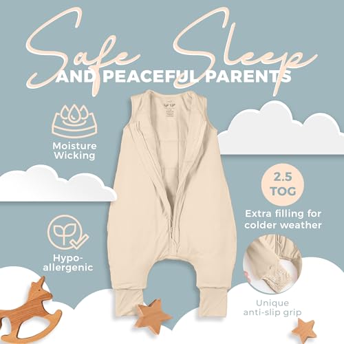 Image of Sleeveless Soft Baby & Toddler Sleeping Sack, Breathable with Adjustable Feet Cuffs & Anti-Slip Grip