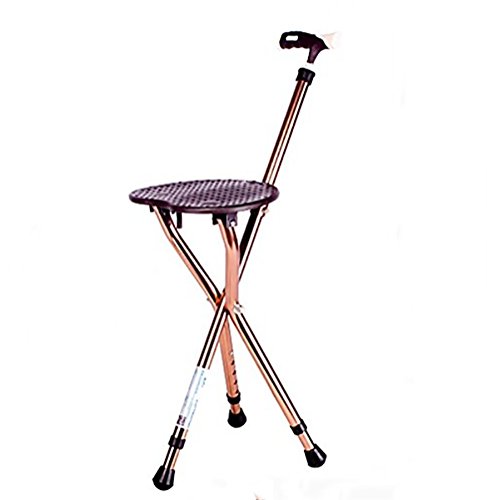 RUIRUI Folding Lightweight Adjustable Height Cane Seat, Brown