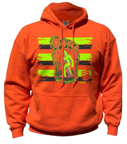 SafetyShirtz Men's Bigfoot Hi-Vis Stripe Hoodie, Neon Yellow/Reflective/Orange - X-Large