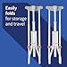 Medline Folding Aluminum Crutches for Kids, Adults, and Seniors, Walking Aid, 300 LB Weight Capacity, 1 Pair, Fitting 4'7