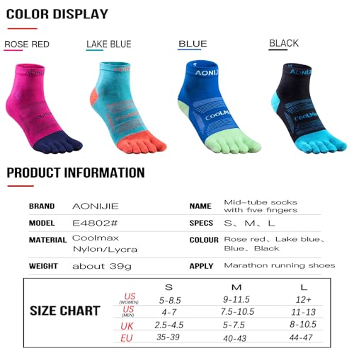 Image of Toe Socks Cool-max Running Socks for Men Women 3 Pairs Athletic Breathable Five Finger Socks