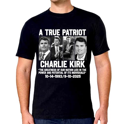 True Patriot Charlie Kirk Republican Patriotic American Charlie Kirk Political Black Shirt