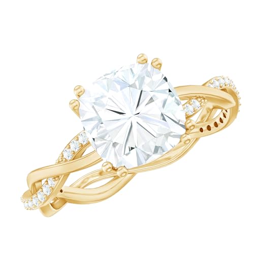 Certified Moissanite Solitaire Ring for Women, Infinity Engagement Colorless Gemstone Jewelry