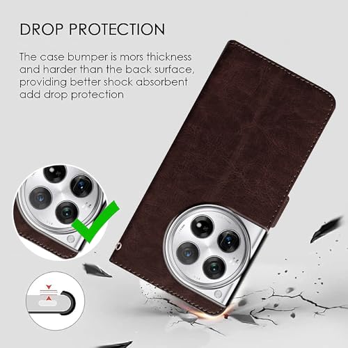 Image of Flip Cover Back Case for OnePlus 12R 5G | Premium Leather Finish | Inbuilt Pockets & Stand | Flip Cover Back Case for OnePlus 12R 5G (Coffee)