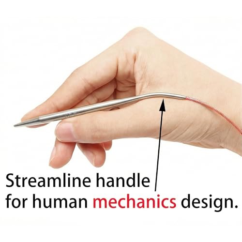 Image of cuteDIY Size 8 Circular Knitting Needles 16 Inch Round Metal (Etched US&mm, Color-Coded Cable, Smooth Join)