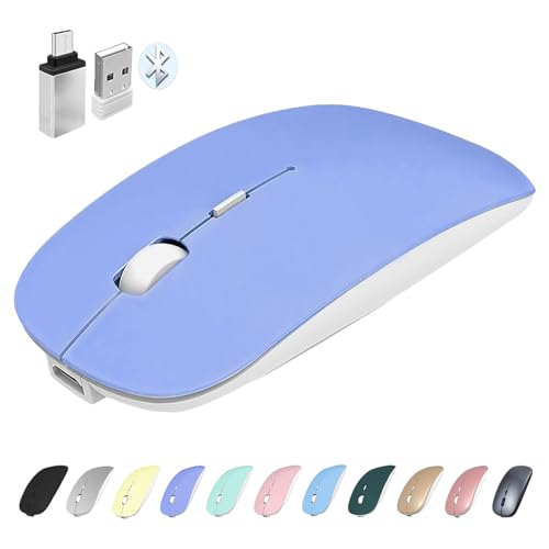 Wireless Bluetooth Mouse USB C for MacBook Air Pro, Silent Mouse Type C for Mac Air Pro, Rechargeable Optical Mouse for Laptop/iMac/iPad air/MacOS/Linux/Windows
