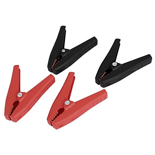 Image of uxcell a15112300ux0193 Plastic Handle 380V 90A Alligator Car Battery Clip Test Clamp, 4 Piece