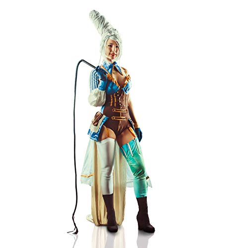Sunshane 1 Piece 6.8 Feet Costume Whip Handmade Leather Bullwhip Cosplay Supplies for Halloween Costume Accessories (Black)