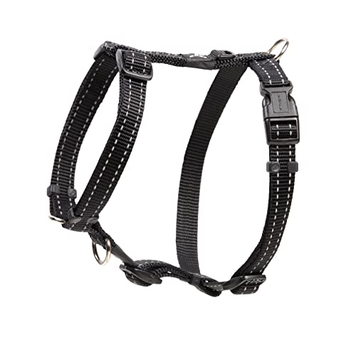 Image of Reflective Adjustable Dog H Harness for Medium Dogs; Matching Collar and Leash Available, Black