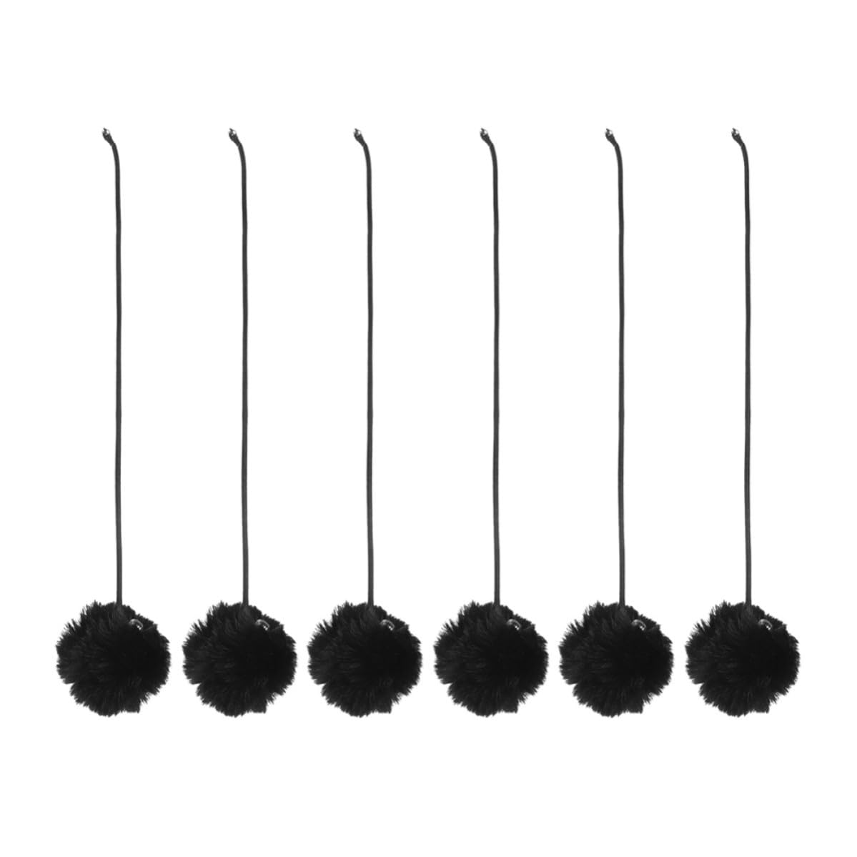 BESPORTBLE 6pcs Black Plush Hanging Cat Ball for Indoor Cats and Kittens Interactive Entertainment and Multifunctional Design for Pet Chasing and Kitten Play
