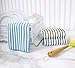 Ritz 16 by 19-Inch Stripe Microfiber White Kitchen Dish Towel, Green/Blue Stripes, 3-Pack