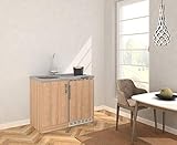 Respekta Levin Küchenzeile, Holzwerkstoff, Eiche sägerau, 100 cm