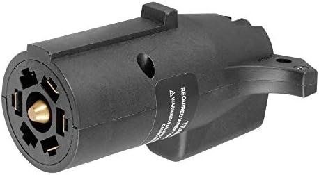 CURT 57004 LED-Compatible 7-Way RV Blade Vehicle-Side to 4-Way Flat Trailer-Side Trailer Wiring Adapter , Black