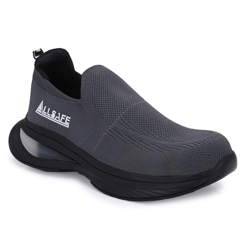 ALLSAFE Industrial Safety Shoes Stylish Lightweight/Comfortable/Steel Toe/Withoutlace Sports Look Safety Shoes for Men Grey (B0D9Q7JF5D) Amazon Price History, Amazon Price Tracker