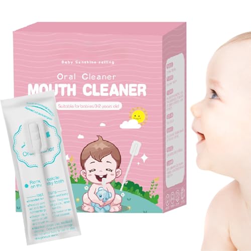 30Xベビーマウスクリーナー - フレキシブルガムスティック、スキムガーゼ歯ブラシ|ポータブル舌スクラバー、穏やかなオーラルケアツール、ソフトクリーニングスワブは、乳児の歯の衛生、健康的な保護ツールを維持しています