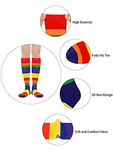 Image of Century Star Knee High Socks for Women Long Tube Socks with Stripes