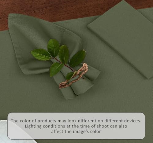 Image of Ruvanti Cloth Napkins set of 12, 18x18 Inches Napkins Cloth Washable, Soft, Durable, Absorbent, Cotton Blend. Table Dinner Napkins Cloth for Hotel, Lunch, Restaurant, Weddings, Parties - Martini Olive