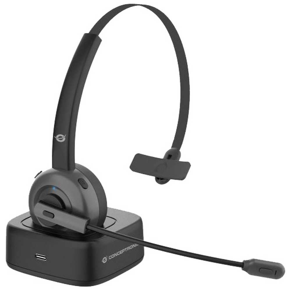 Conceptronic POLONA03BDA - Auricular Bluetooth inalámbrico con Cargador y Adaptador de Audio Bluetooth