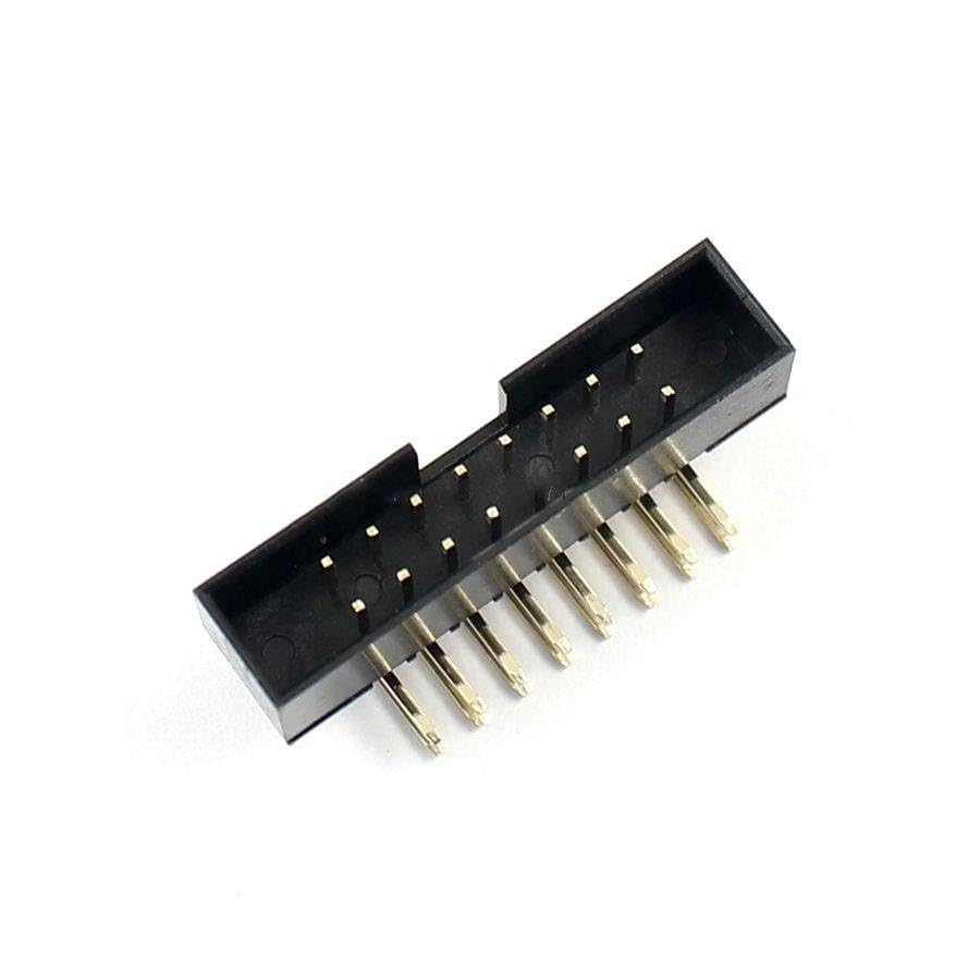 Generic 100 Pcs 2mm 2x8Pin 16 Pin Right Angle Male Shrouded IDC Box Header Connector