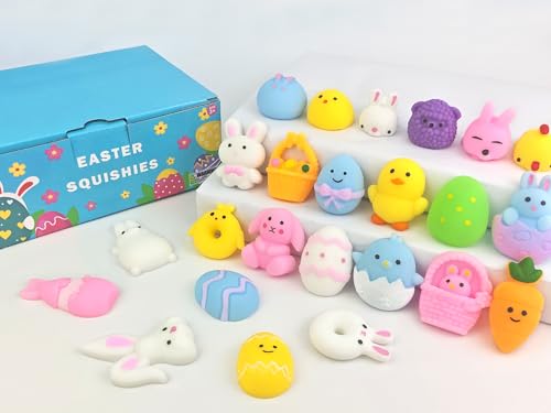Easter Basket Stuffers for Kids 48 PCS,Easter Mochi Squishy Toy for Toddler