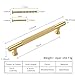 SALISENG-5 Pack Brushed Gold Cabinet Handles, Solid Brass Kitchen Drawer Pulls, 5 Inches Furniture Door Handles for Cupboard Bedroom Wardrobe(Arina)