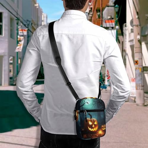 Personalized Small Crossbody Bag Water Resistant Messenger Bags Mini Happy Pumpkins Printing SlingBag For Men Women4