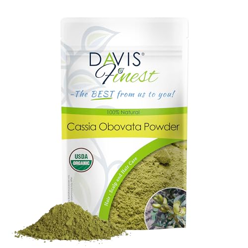 Davis Finest Organic Cassia Obovata Powder 100g, Neutral Henna Natural Hair Strengthening, Hair Mask, Blonde Hair Dye, Shine Conditioner