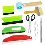 9-teiliges Tapezierwerkzeug Set – Profi Tapezierset mit Rakel (Filzkante), Nahtroller, Kleisterbürste, Tapezierschere & Cuttermesser inkl. Klingen – Ideal für Tapeten, Wandtattoos & Möbelfolie
