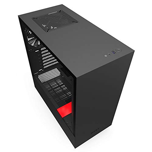 Image of NZXT H510 - Compact ATX PC Gaming Case - Tempered Glass - Enhanced Cable Management - Matte Black /Red