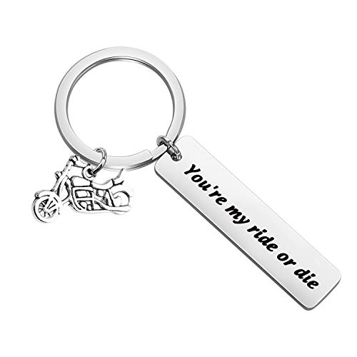BAUNA Dirt Bike Rider Keychain You’re My Ride Or Die Motorcycle Biker Jewelry Motocross Gifts for Men (Dirt Bike Rider Keychain)