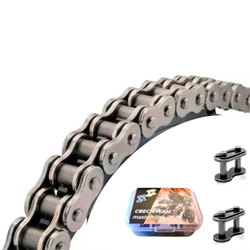 CBECMTCAM 420 Motorcycle Chain 132 Links for 50 70 90 110 125cc SSR TaoTao Coolster Apollo Baja Kazuma Chinese ATV 4 Wheeler Quad Pit Dirt Bike Go Kart Cart Mini Bike Parts (1, Black, 132L)