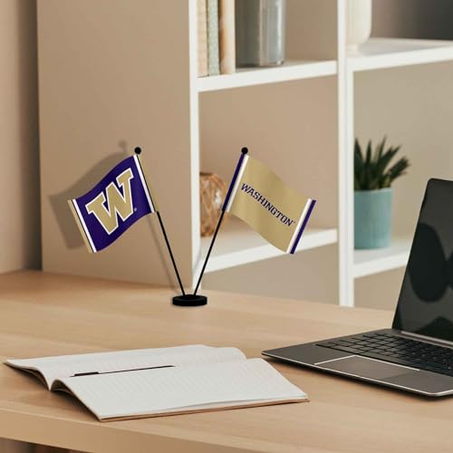 Drapeau de table Washington UW Huskies et drapeaux de bureau miniatures pour intérieur - 2