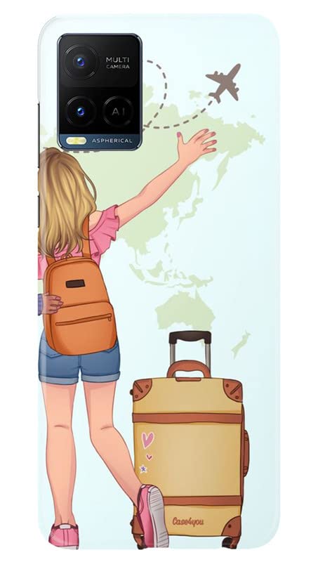Utkarsh New Latest Stylish Designer 3D Matte Case Printed Back Cover Compatible with Vivo Y21 - Traveller in Girl |Boys & Girls (B0BQBJNH49) Amazon Price History, Amazon Price Tracker