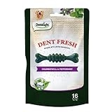 Dentalight - Dent Fresh 360° Toothbrush Dog Chew, Chlorophyll and Peppermint Fresh Breath and Remove Plaque, 150g (Fresh Breath)