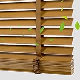 Classique et élégant: Nos stores vénitiens ont un look en bois chaud qui mélangera la nature dans votre chambre, avec de larges bandes de tissus et des poignées en bois massif, le look général est à la fois élégant et élégant, un beau spectacle que ce soit utilisé dans la maison ou le bureau.