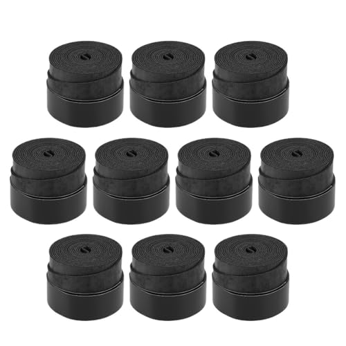 Surgrip de tennis et badminton noir et multicolore en lot de 10 pièces
