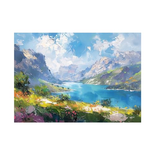 Decoration peinture abstraite moderne grand format pour grand mur