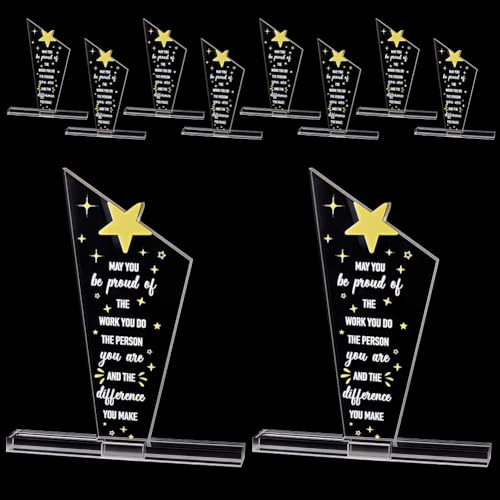 Trophée autoportant léger CUTHOLLOW lot de 10 plaques acryliques transparentes de 14x16,3 cm