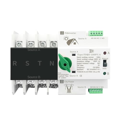 Inverseur de source automatique ATS triphasé 4P 125A pour maison et local connecté