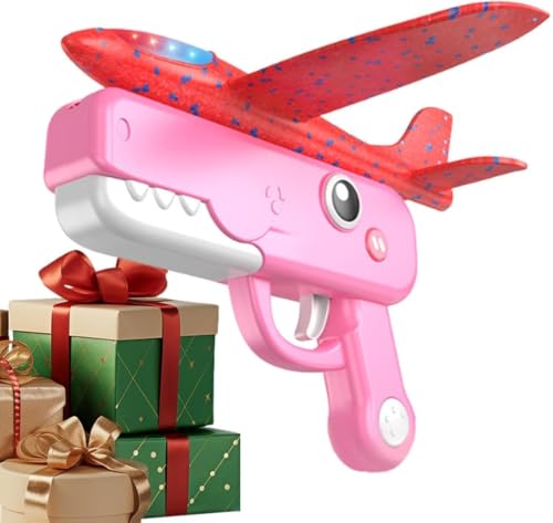 Image of Airplane Launcher Gun Toy for Kids 3+ Years, Foam Glider Catapult Plane Launcher Set, Flying Aircraft Shooting Toy, Heavy Quality Dinosaur Print(Multicolor)