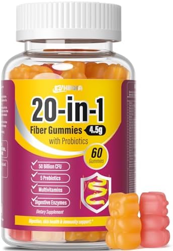 Fiber Gummies for Women - Prebiotic Supplement with Psyllium Husk, Inulin, ACV & 50 Billion CFU Probiotics - Gut & Hormone Balance for Moms, Active Women & Holiday Wellness - Sugar-Free Keto Friendly