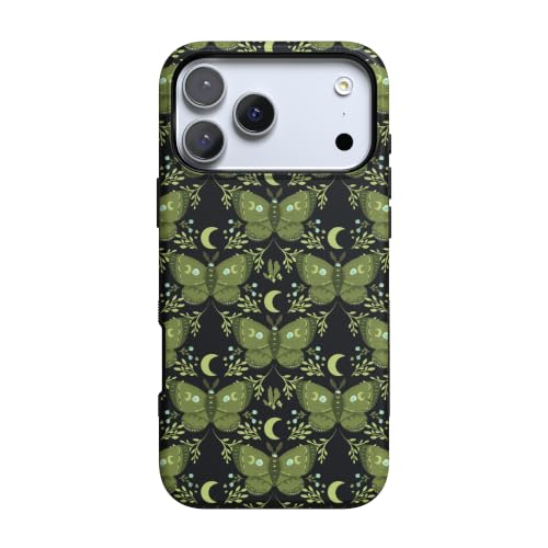 Casely iPhone 17 Pro Case | Mystic Moths | Green Twilight | Bold Protective Design | MagSafe Compatible Design