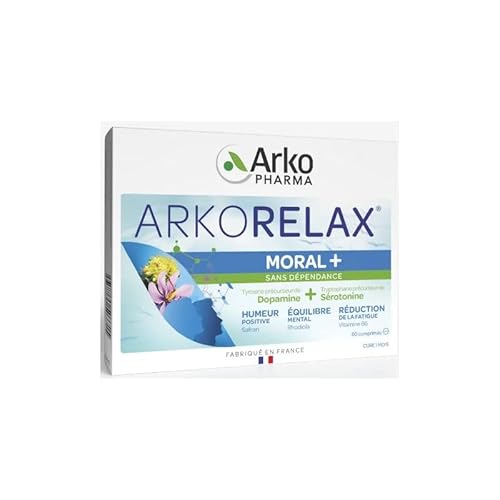 Arkopharma ARKORELAX MORAL+ 60 Comprimés - Humeur Positive, Equilibre Mental, Réduction de la Fatigue , Safran Rhodiola Vit B6, 60.0 unité