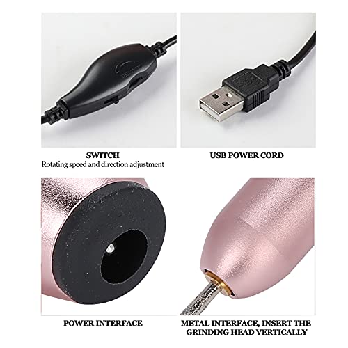 Nail Drill, USB Charging 15000RPM Nail Drill Machine for Home for Beauty Salon for Nail Salon - Image 3