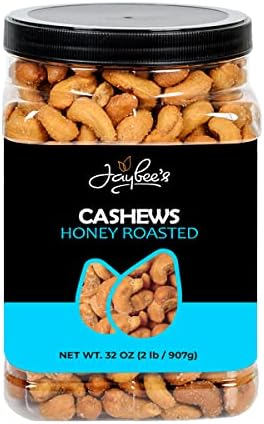 Amazon Com Honey Roasted Cashews 32 Oz Reusable Container Gourmet Nuts Coated With Sweet Natural Honey Roasted To Perfection Healthy Everyday Snack Vegan Kosher