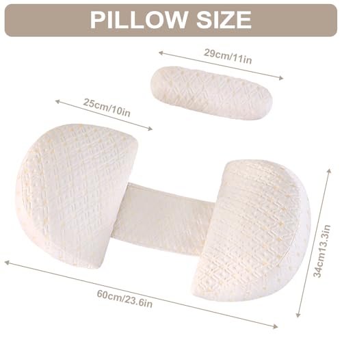 Coussin de grossesse pour dormir et coussin d'allaitement en coton blanc - 8