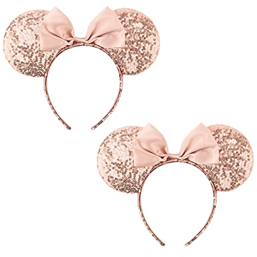 Image of DRESHOW Mouse Ears Bow Headbands Glitter Party Decoration Cosplay Costume for Women