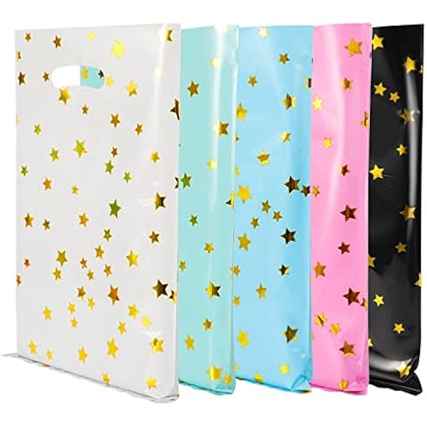 50 Pcs Colourful Plastic Gift Bags Cover