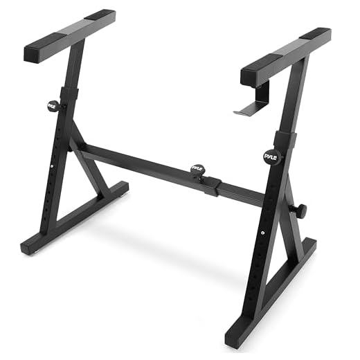 Pyle Soporte, de Teclado, Ajustable, Plegable, Reforzado. Atril, de Piano 54 a 88 Teclas, eléctrico, para Viajes