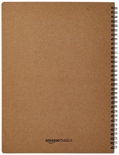Image of amazon basics Dot Grid Notebook, 100 Pages, A4 Size (8.5x11 inches), Dotted Pattern 5MM, Kraft Cover, Pack of 2
